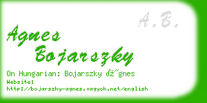 agnes bojarszky business card